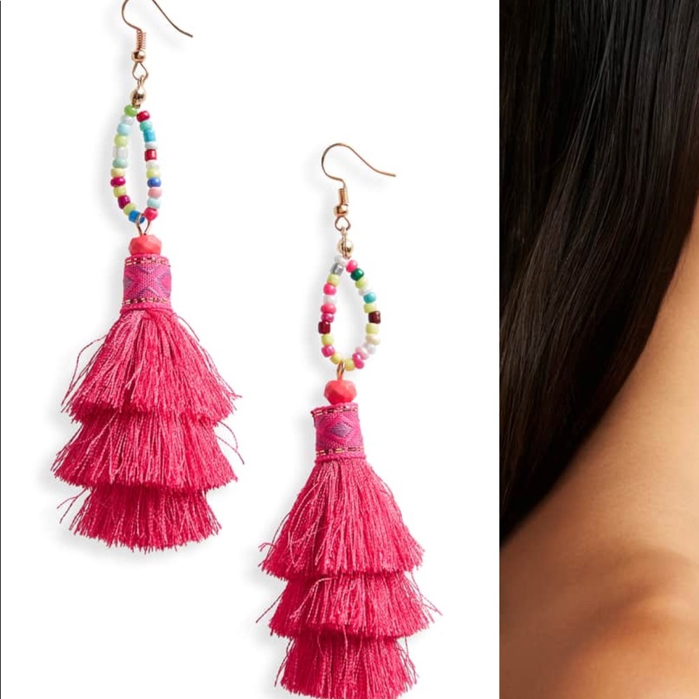 BP Tiered Tassel Drop Earrings